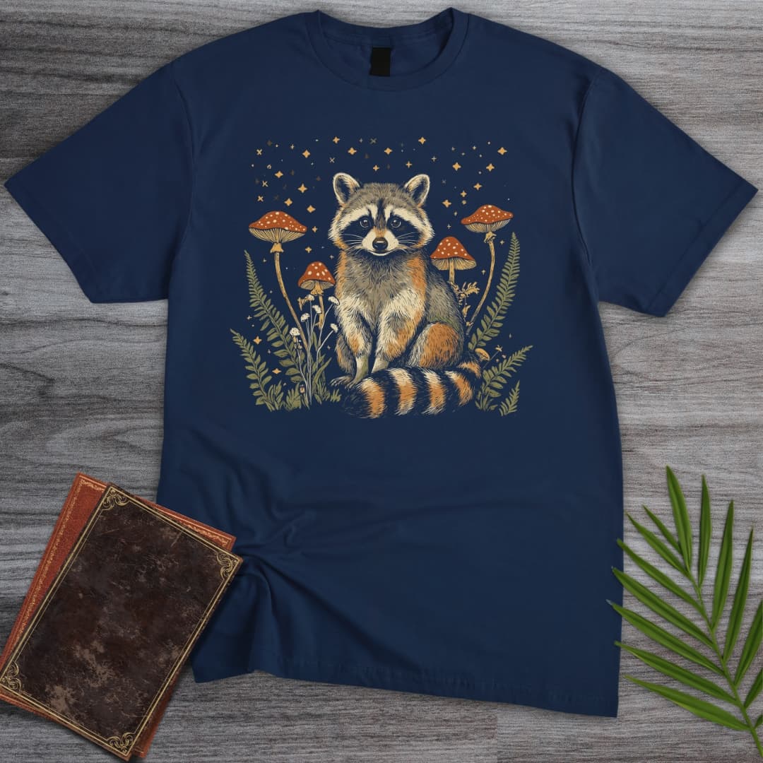 T-Shirt Navy / S Twilight Toadstool Raccoon T-Shirt