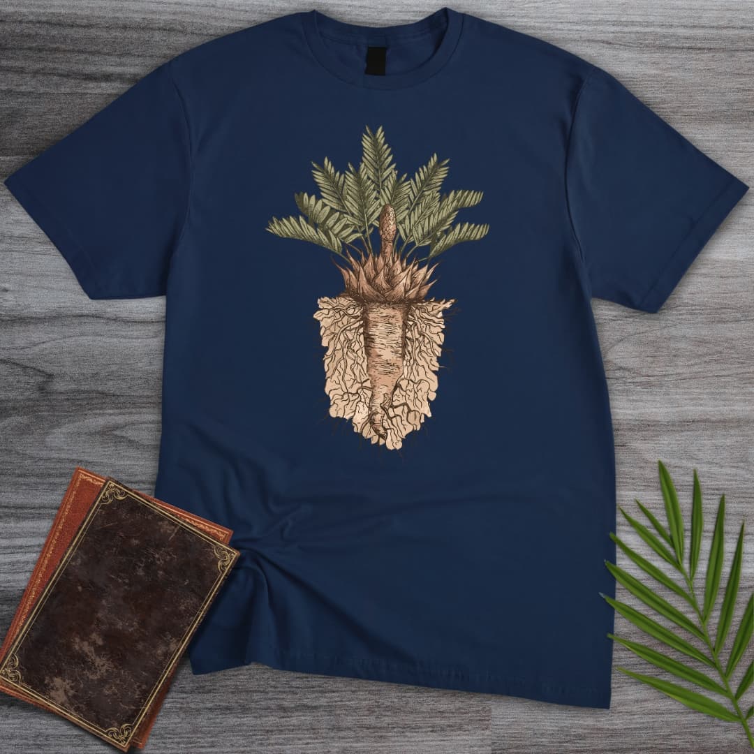 T-Shirt Navy / S Vintage Cycad Paleobotany T-Shirt