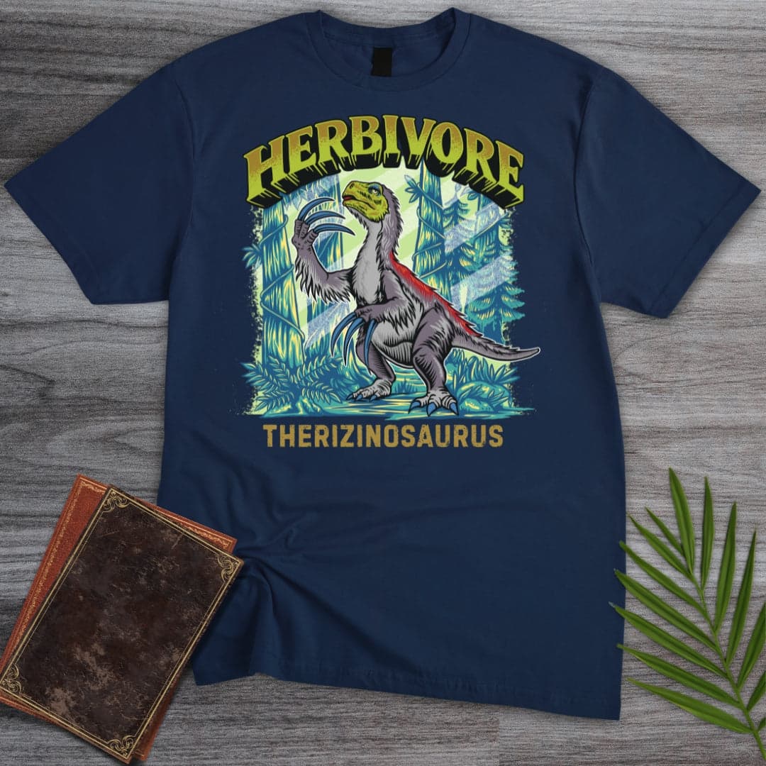 T-Shirt Navy / S Vintage Herbivore Therizinosaurus T-Shirt (Akbar Sansa)