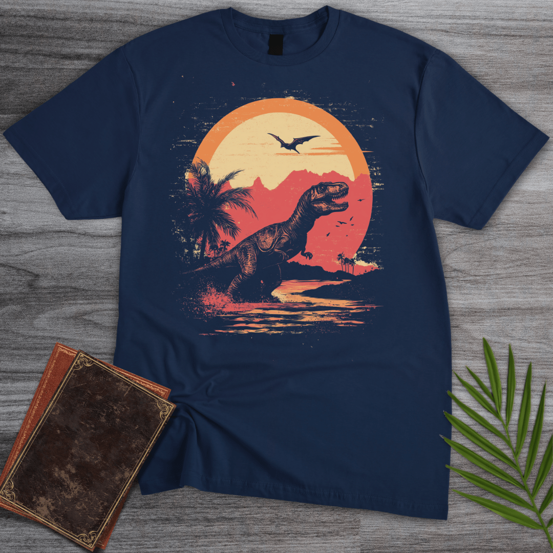 T-Shirt Navy / S Vintage Mesozoic Retro Jungle T-Shirt