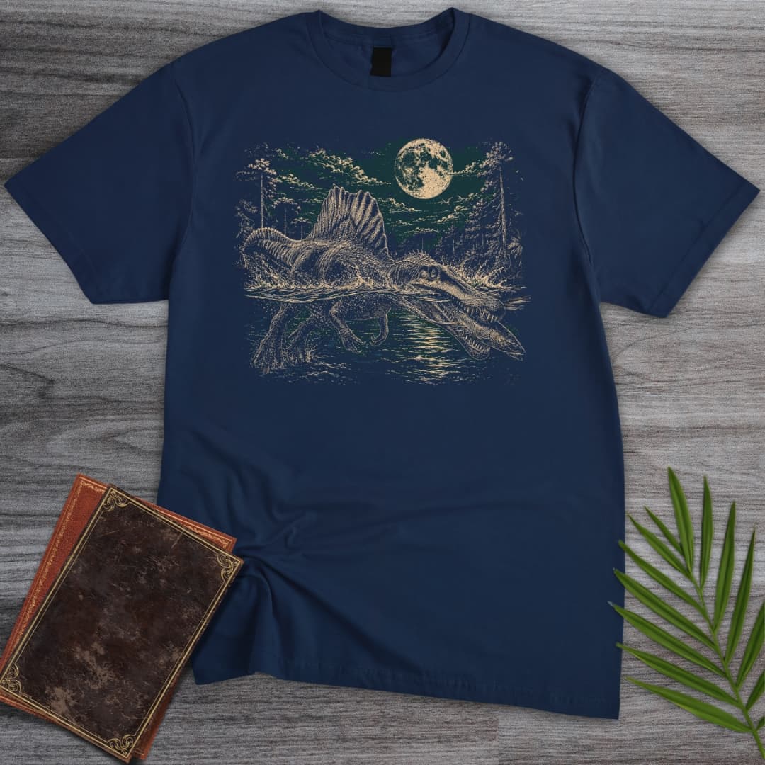 T-Shirt Navy / S Vintage Spinosaurus Night Hunt T-Shirt