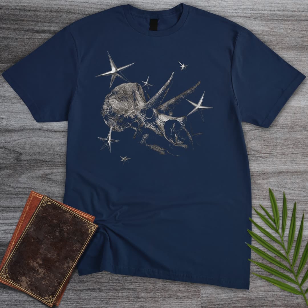 T-Shirt Navy / S Vintage Y2K Triceratops Skull T-Shirt