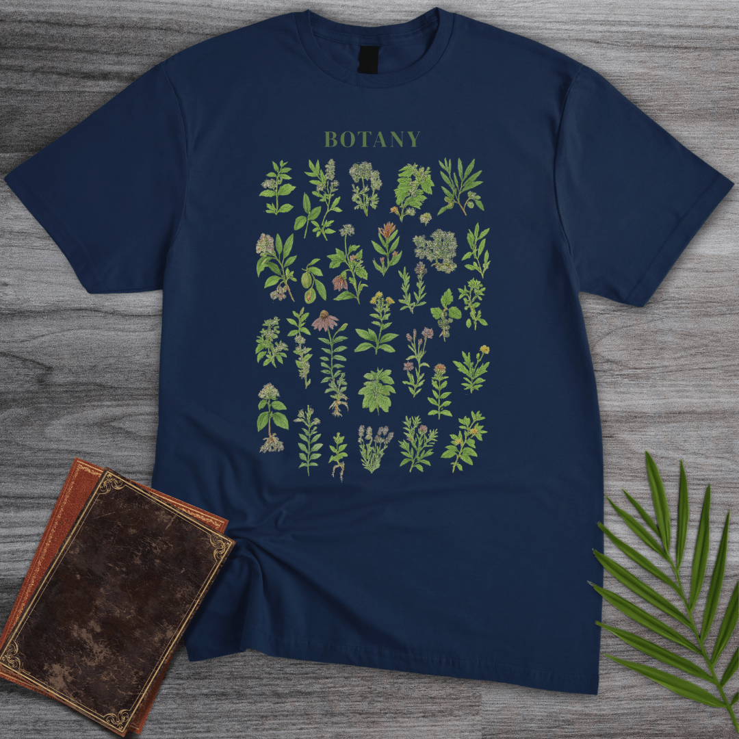T-Shirt Navy / S Wild Flora Botanical Chart T-Shirt