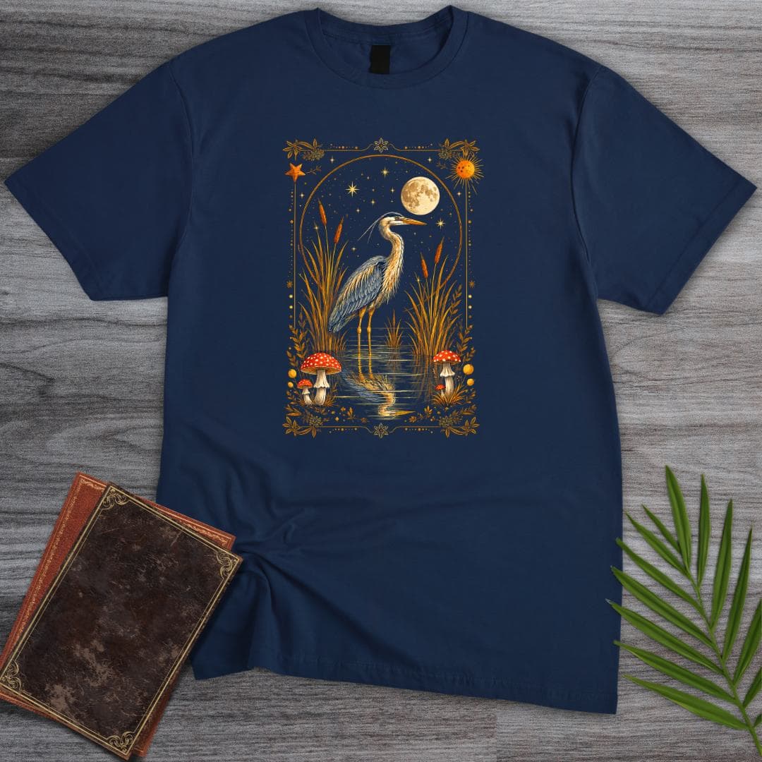 T-Shirt Navy / S Woodland Heron Card T-Shirt