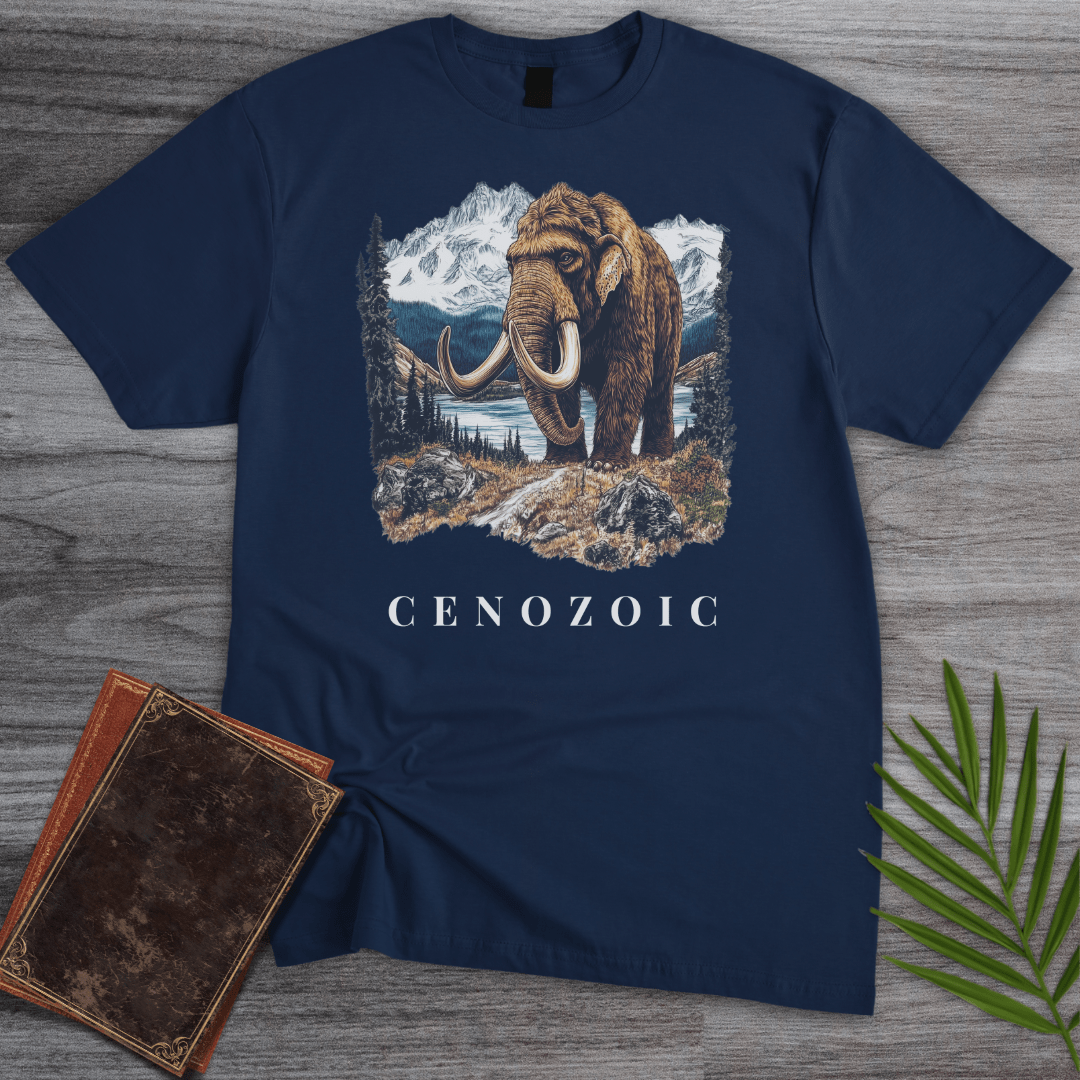 T-Shirt Navy / S Woolly Mammoth in Cenozoic T-Shirt