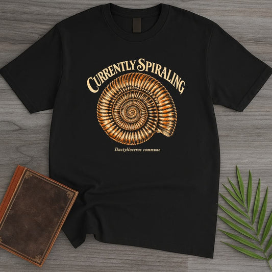 T-Shirt S / Black Currently Spiraling – Dactylioceras Ammonite T-Shirt