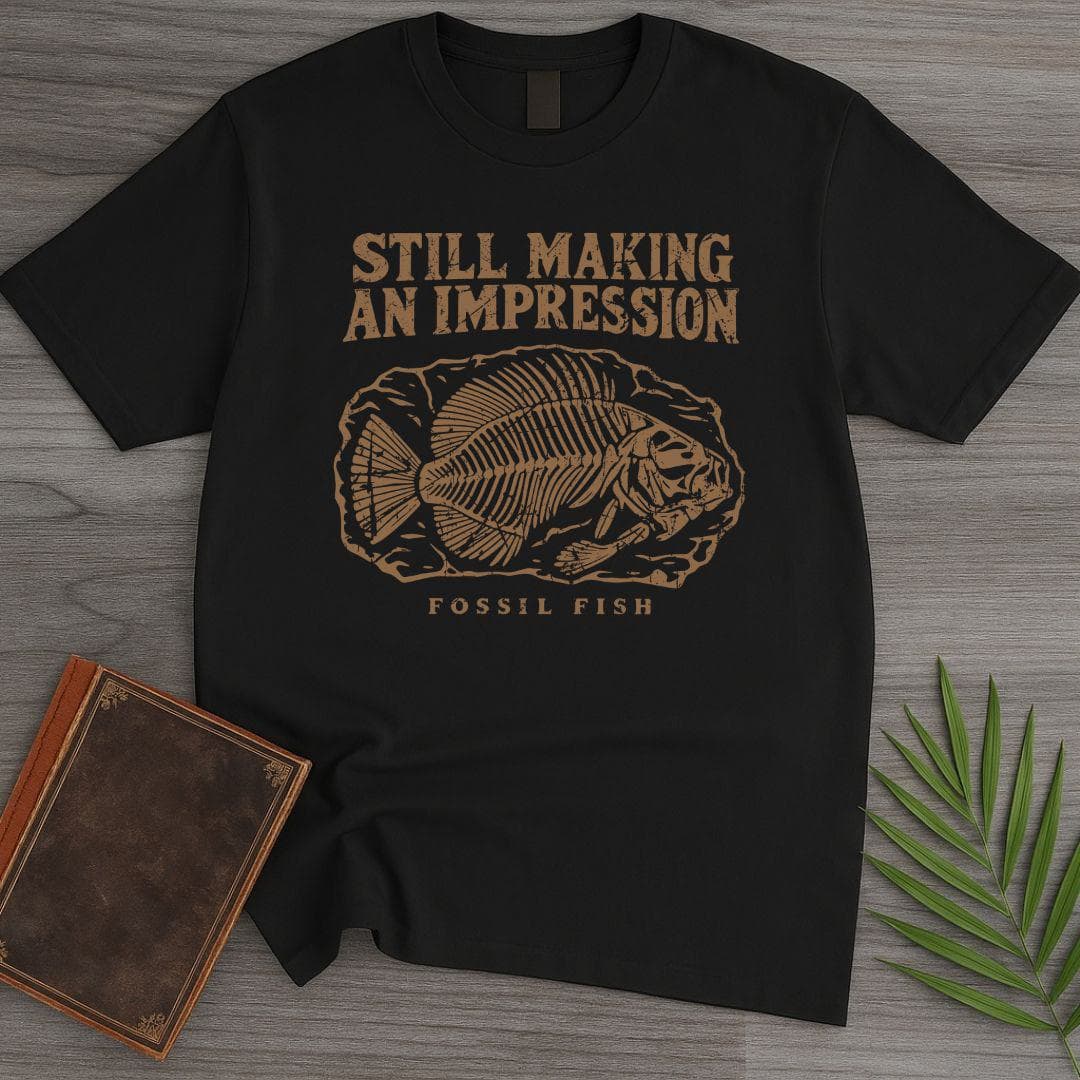 T-Shirt S / Black Still Making An Impression Fossil Fish T-Shirt