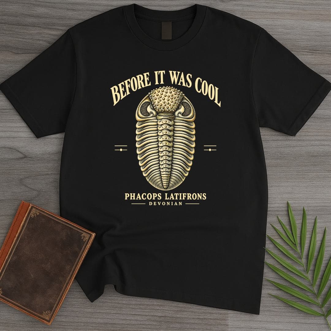 T-Shirt S / Black Vintage Phacops Trilobite T-Shirt