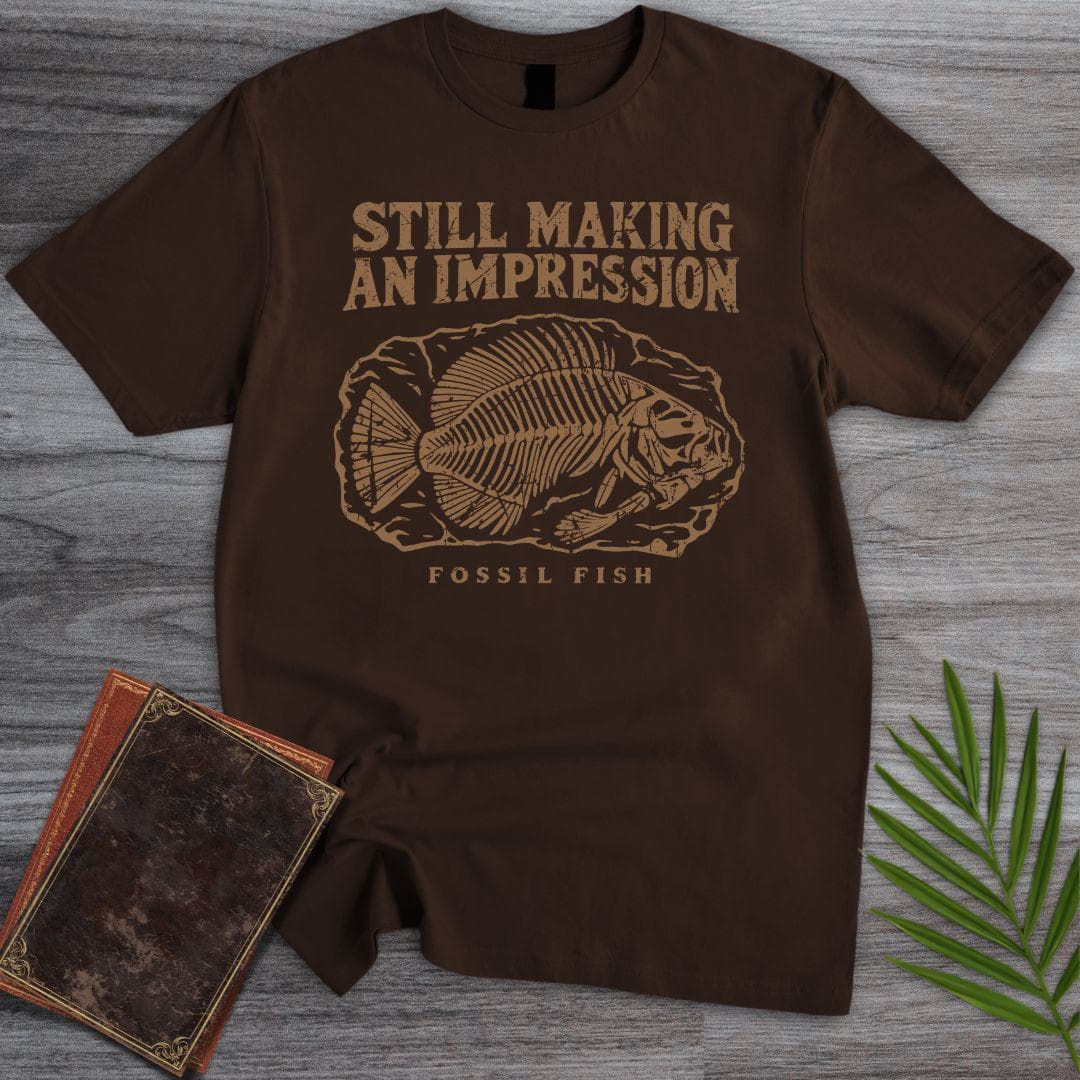 T-Shirt S / Dark Chocolate Still Making An Impression Fossil Fish T-Shirt