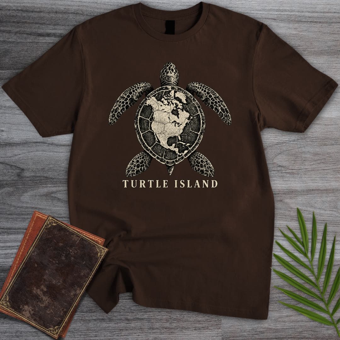 T-Shirt S / Dark Chocolate Turtle Island T-Shirt