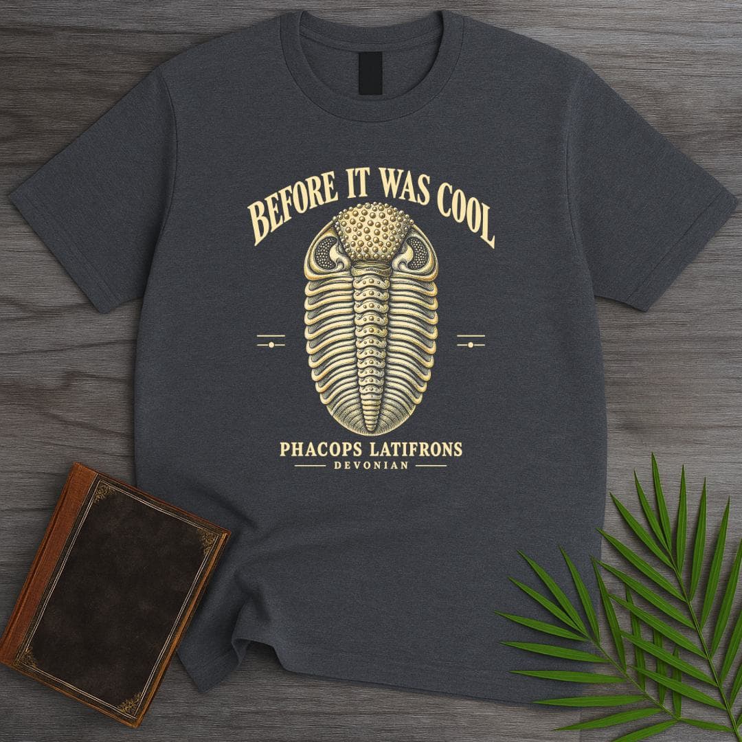 T-Shirt S / Dark Heather Vintage Phacops Trilobite T-Shirt