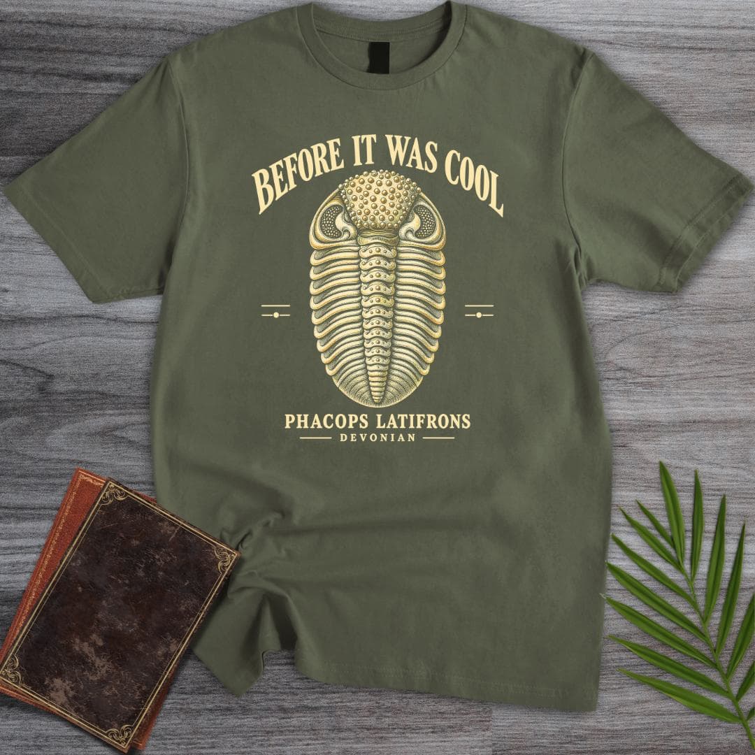 T-Shirt S / Military Green Vintage Phacops Trilobite T-Shirt