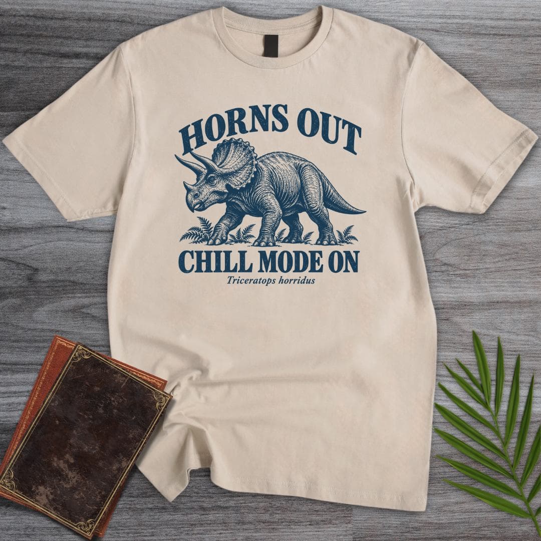 T-Shirt S / Sand Horns Out Triceratops T-Shirt