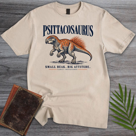 T-Shirt S / Sand Psittacosaurus Small Beak Big Attitude T-Shirt
