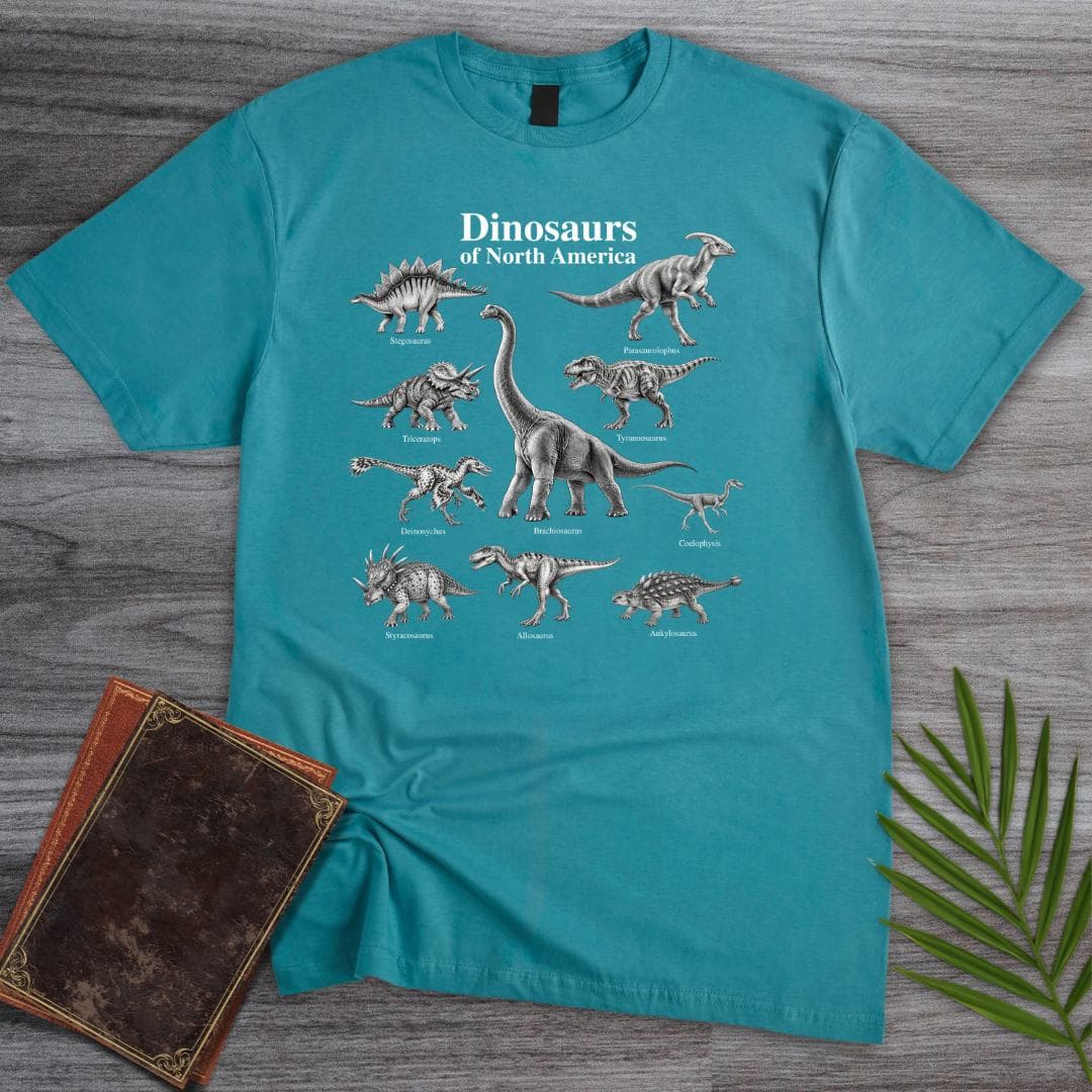 T-Shirt S / Tropical Blue Dinosaurs of North America T-Shirt
