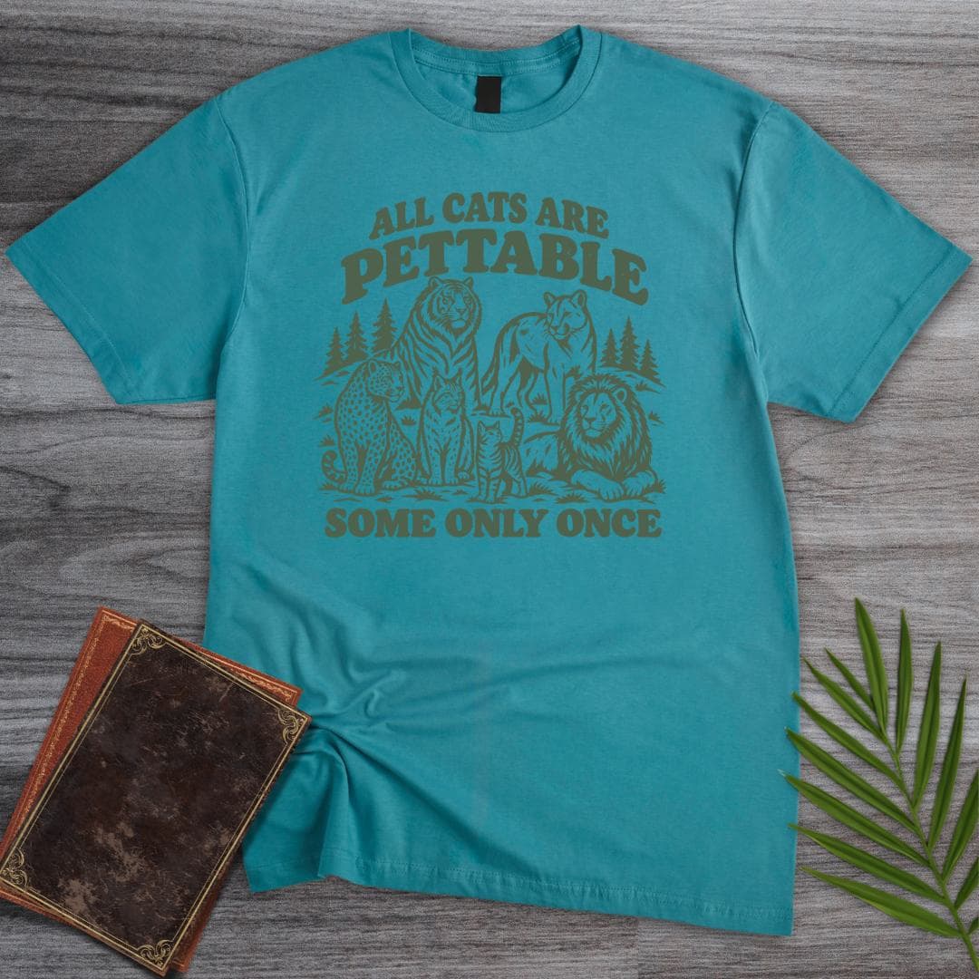 T-Shirt S / Tropical Blue Petting All Cats T-Shirt