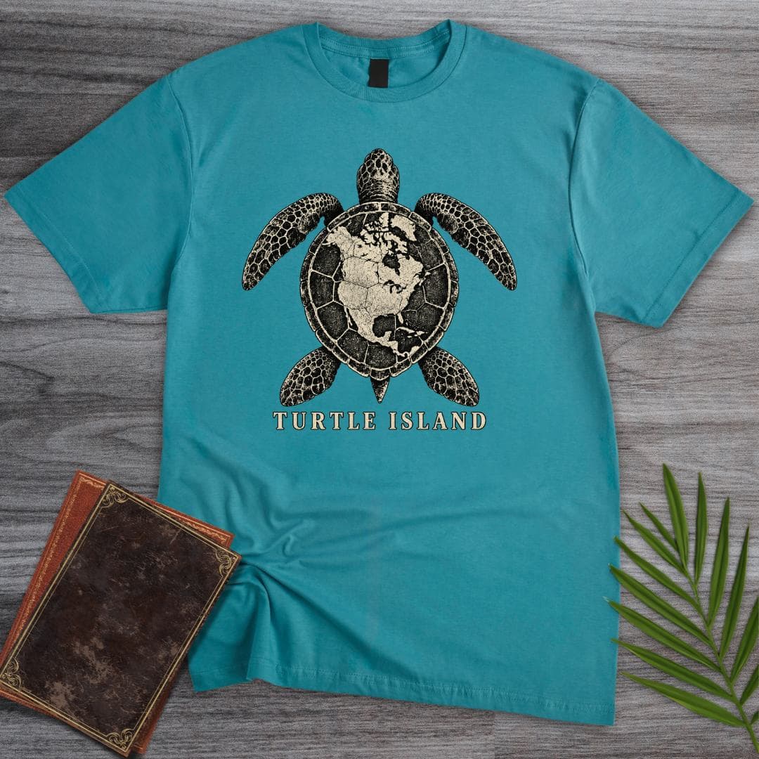 T-Shirt S / Tropical Blue Turtle Island T-Shirt