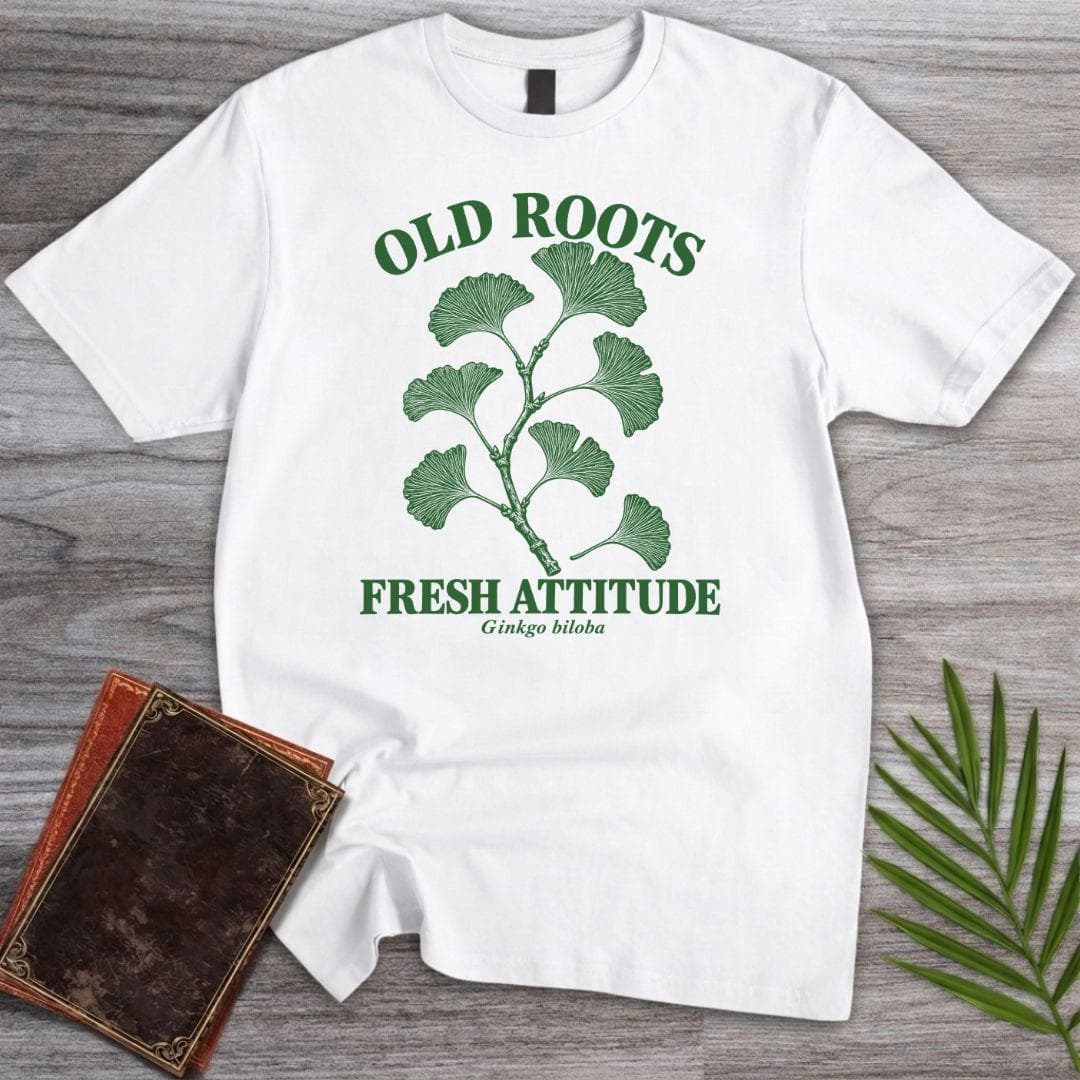 T-Shirt S / White Old Roots Ginkgo T-Shirt