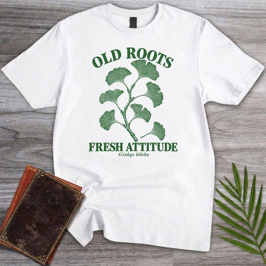 T-Shirt S / White Old Roots Ginkgo T-Shirt