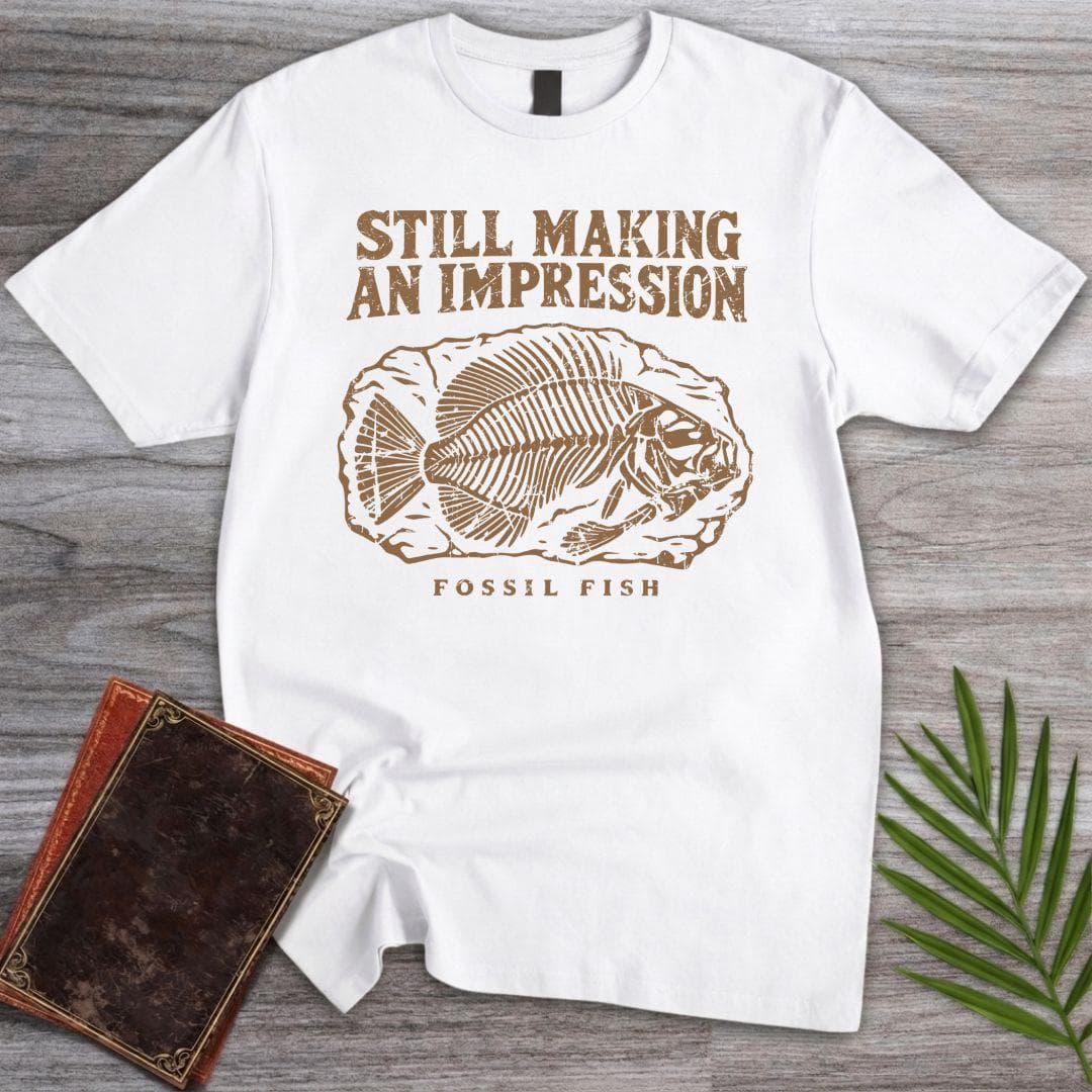 T-Shirt S / White Still Making An Impression Fossil Fish T-Shirt