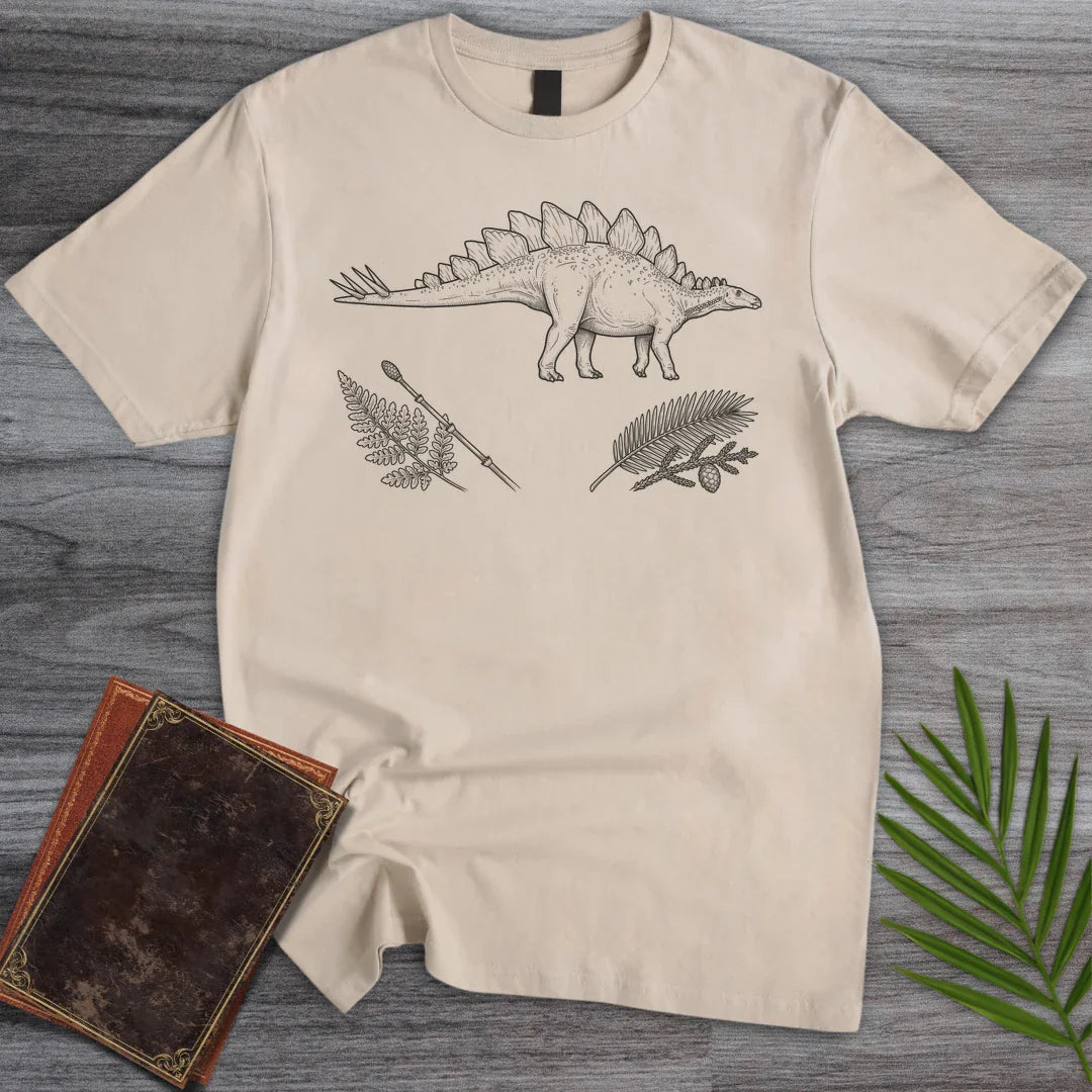 T-Shirt Sand / M Atlas Plate Stegosaurus T-Shirt