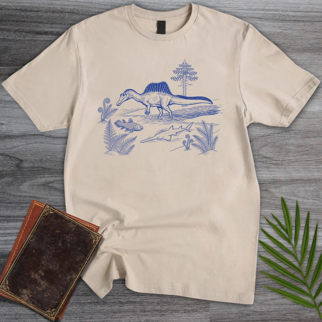 T-Shirt Sand / M Blue Porcelain Spinosaurus T-Shirt