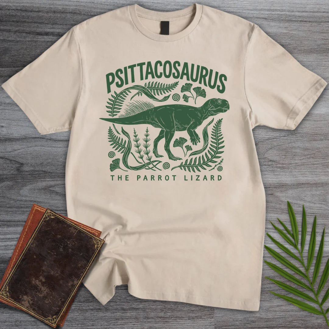 T-Shirt Sand / M Parrot Lizard Psittacosaurus T-Shirt