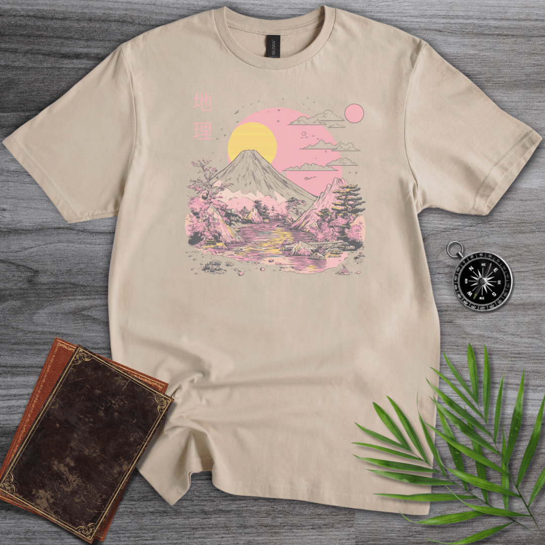 T-Shirt Sand / S 1980's Geography Aesthetic Graphic T-Shirt