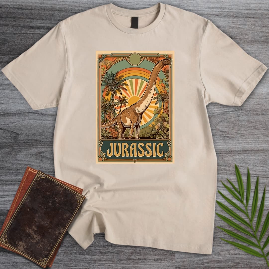 T-Shirt Sand / S 70s Vintage Jurassic Sauroposeidon T-Shirt