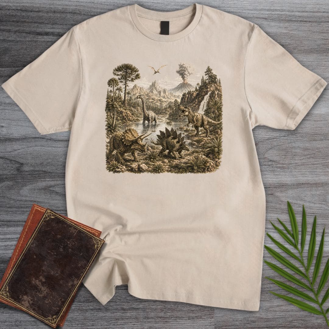 T-Shirt Sand / S 80's Dinosaur Textbook T-Shirt