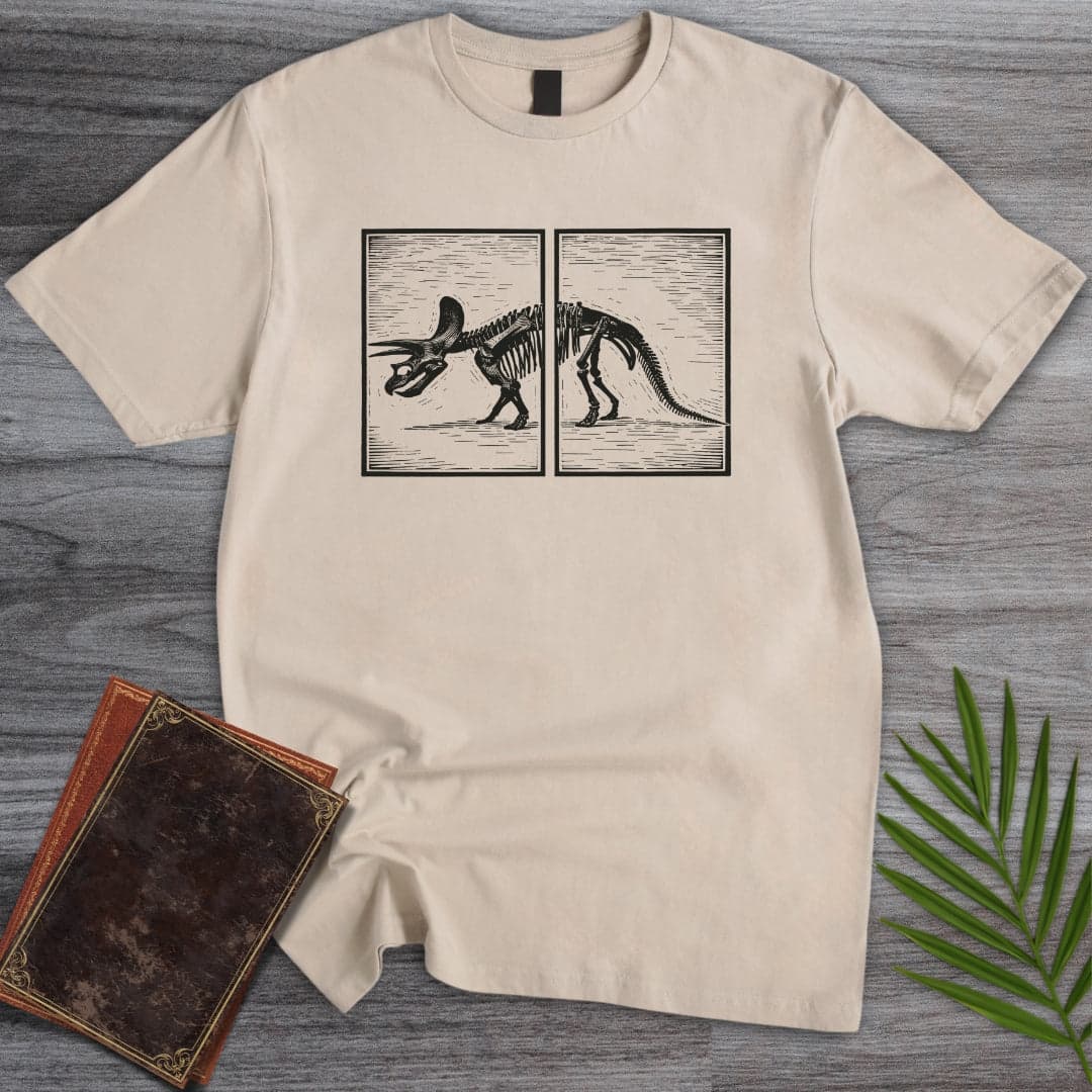 T-Shirt Sand / S Across Triceratops Panels T-Shirt