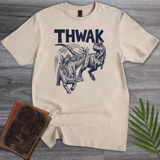 T-Shirt Sand / S Allosaurus vs Stegosaurus THWAK T-Shirt