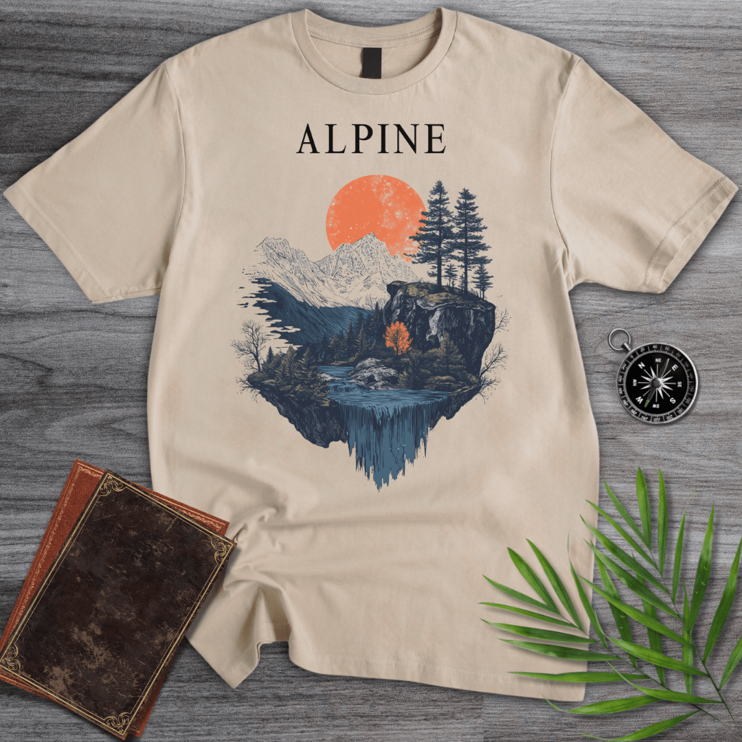 T-Shirt Sand / S Alpine Sunset River Valley T-Shirt