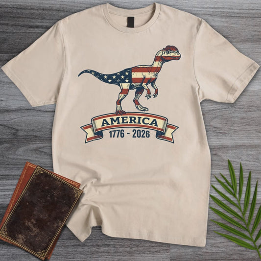 T-Shirt Sand / S Americas 250Th Star-Spangled Dilophosaurus T-Shirt