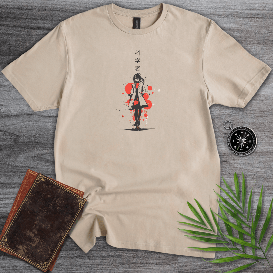 T-Shirt Sand / S Anime Scientist Graphic T-Shirt