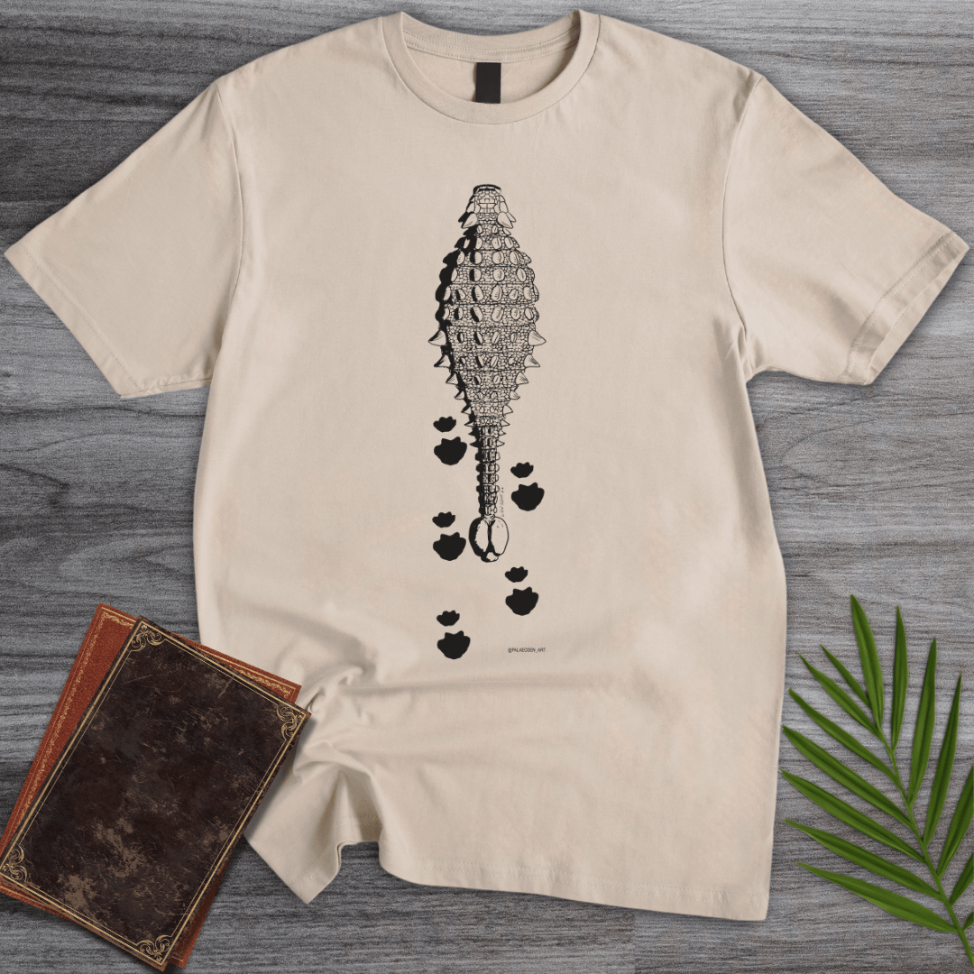 T-Shirt Sand / S Ankylosaurus Armor Trackway T-Shirt (ldn_rdnt_art)