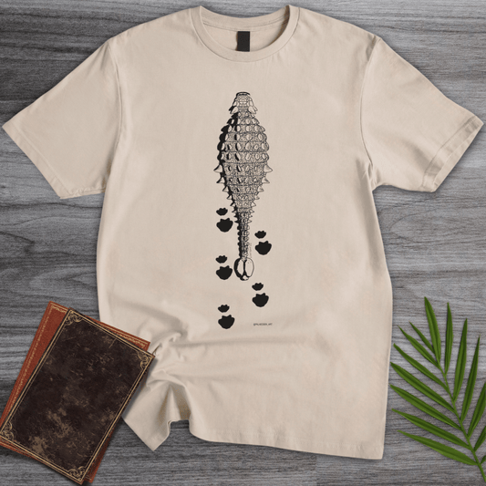 T-Shirt Sand / S Ankylosaurus Armor Trackway T-Shirt (ldn_rdnt_art)