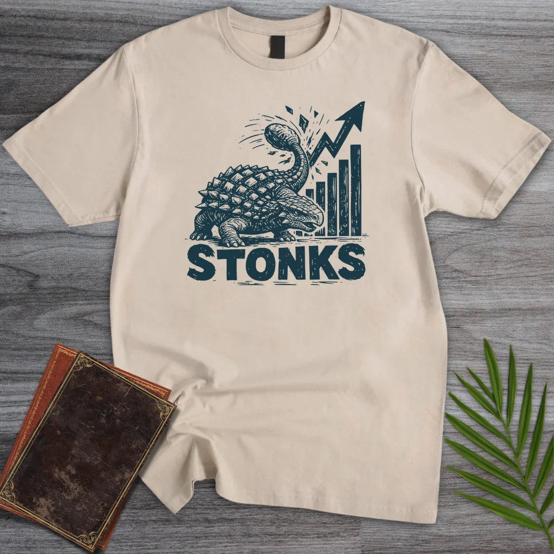 T-Shirt Sand / S Ankylosaurus Stonks T-Shirt