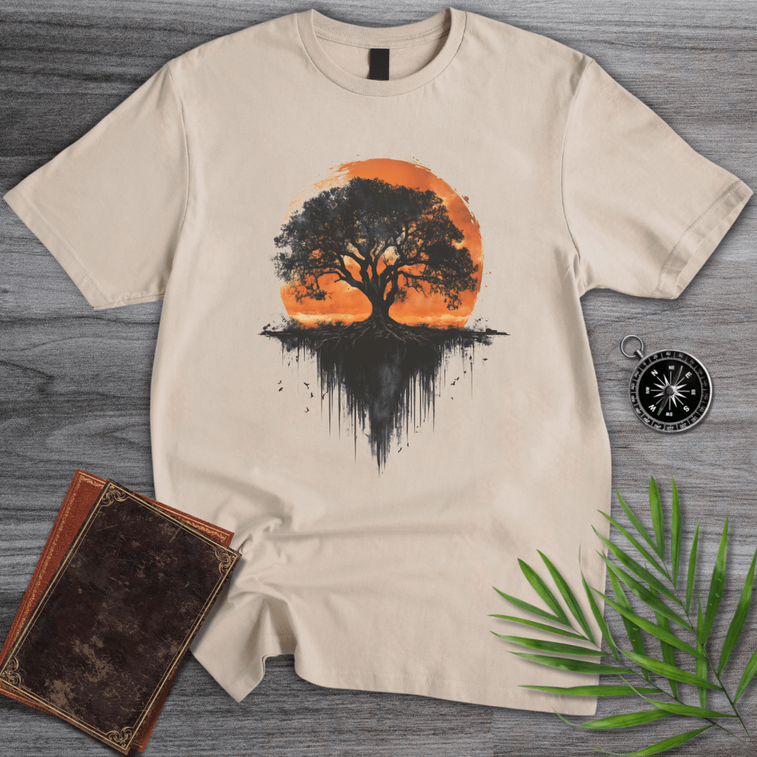 T-Shirt Sand / S Black Sunset Elder Tree T-Shirt