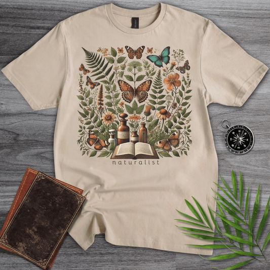 T-Shirt Sand / S Botanical Harmony: Naturalist Graphic T-Shirt