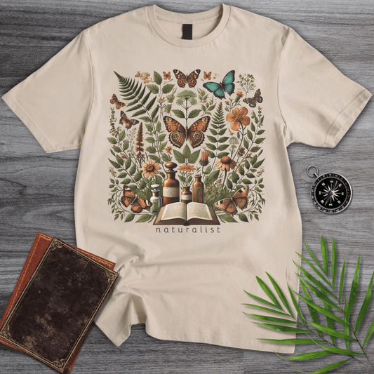 T-Shirt Sand / S Botanical Harmony: Naturalist Graphic T-Shirt