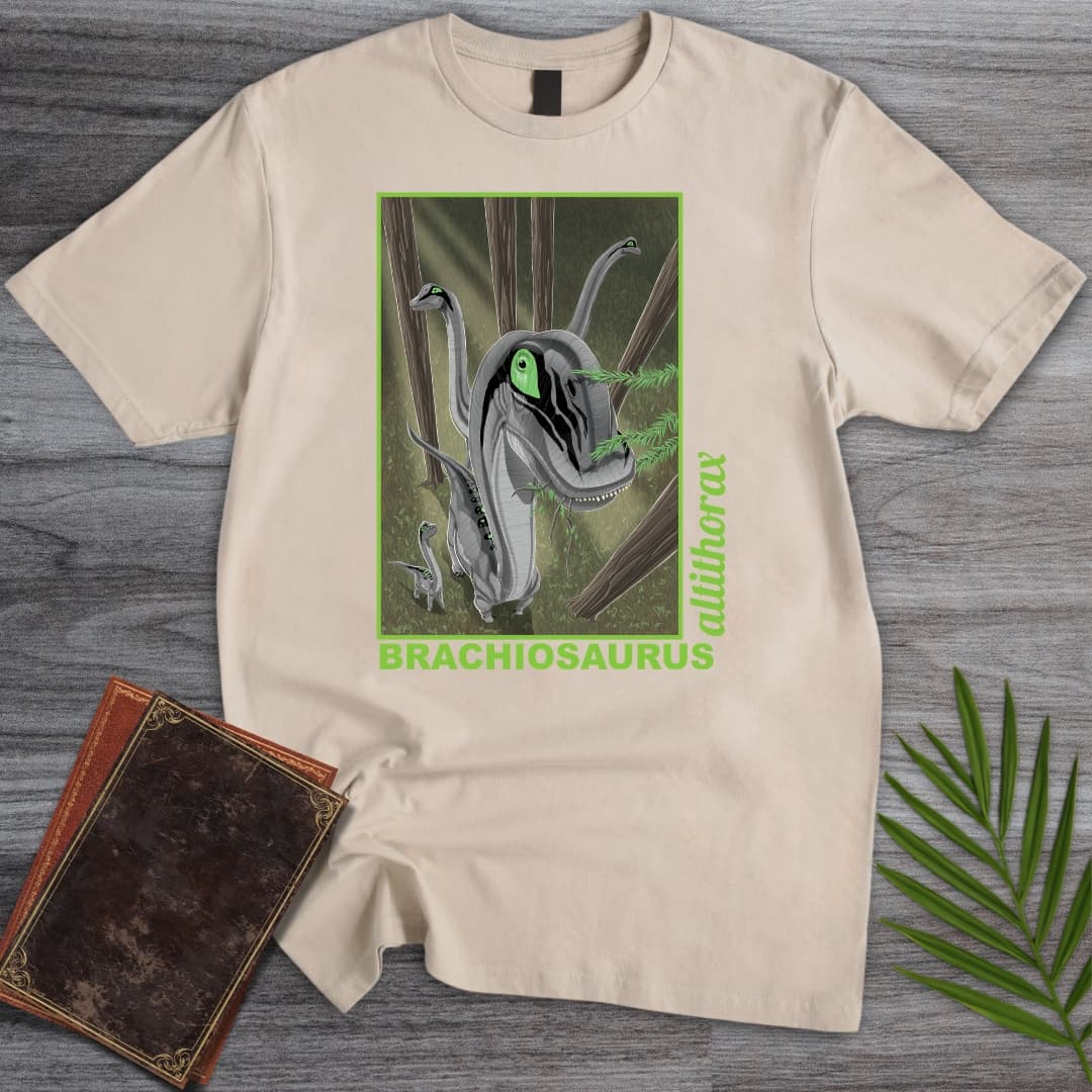 T-Shirt Sand / S Brachiosaurus - Ancient Forest Shadow T-Shirt