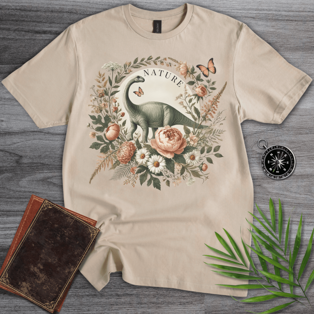 T-Shirt Sand / S Brachiosaurus Nature Graphic T-Shirt