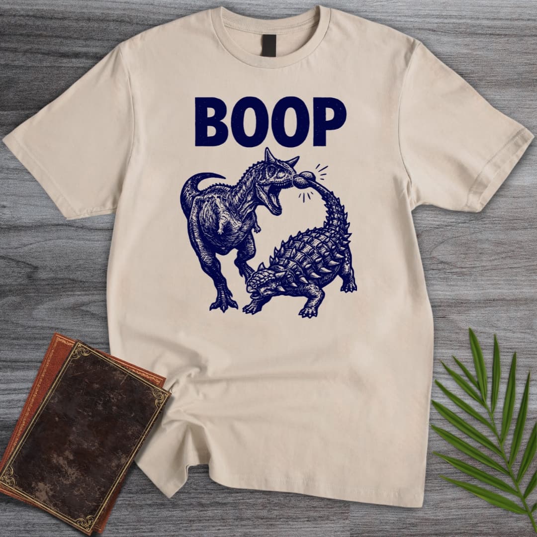 T-Shirt Sand / S Carnotaurus vs Ankylosaurus CLONK T-Shirt
