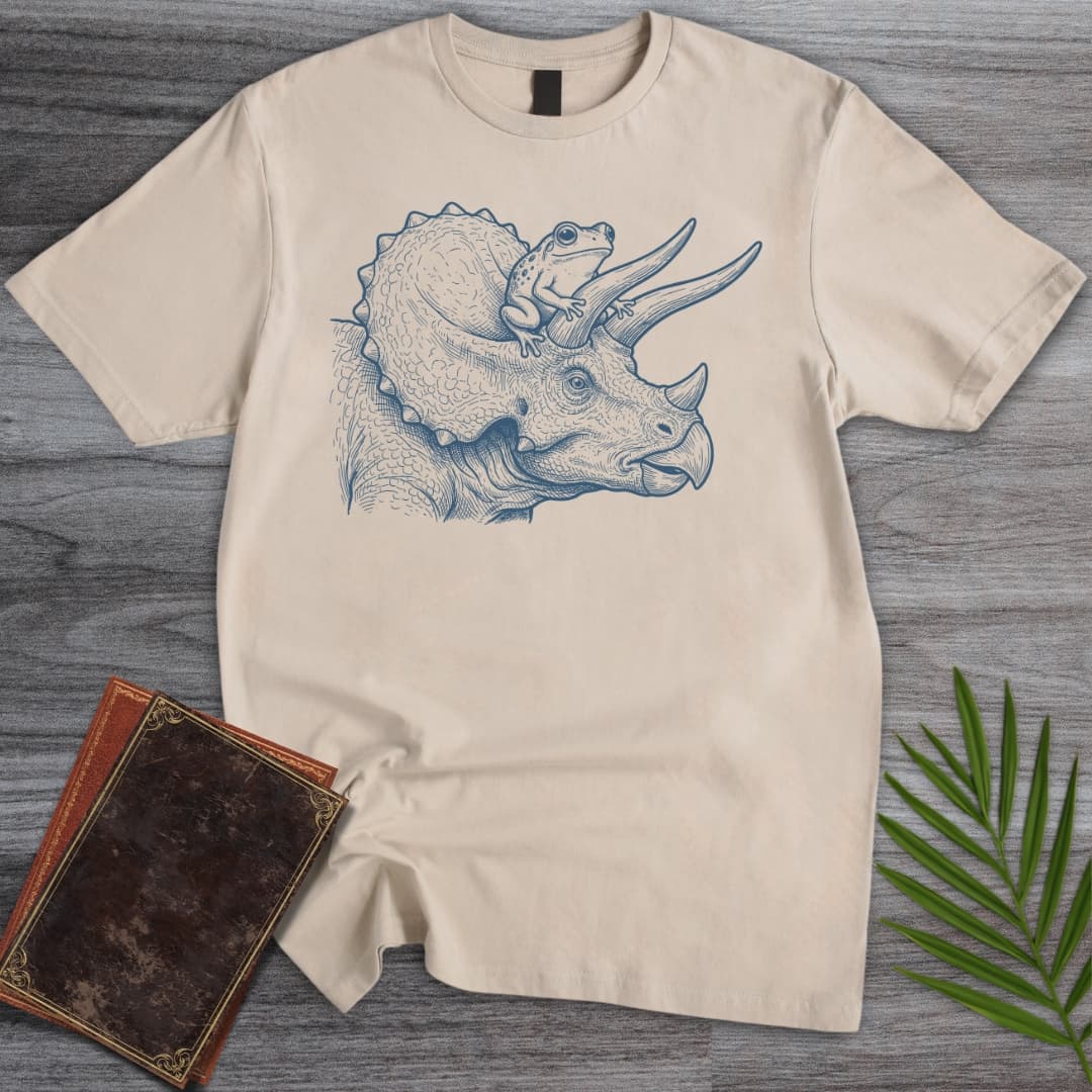 T-Shirt Sand / S Crowned Frog Triceratops T-Shirt