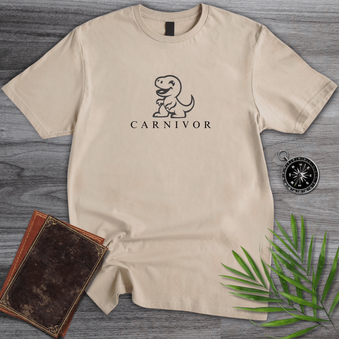 T-Shirt Sand / S Cute Dinosaur Carnivore T-Shirt