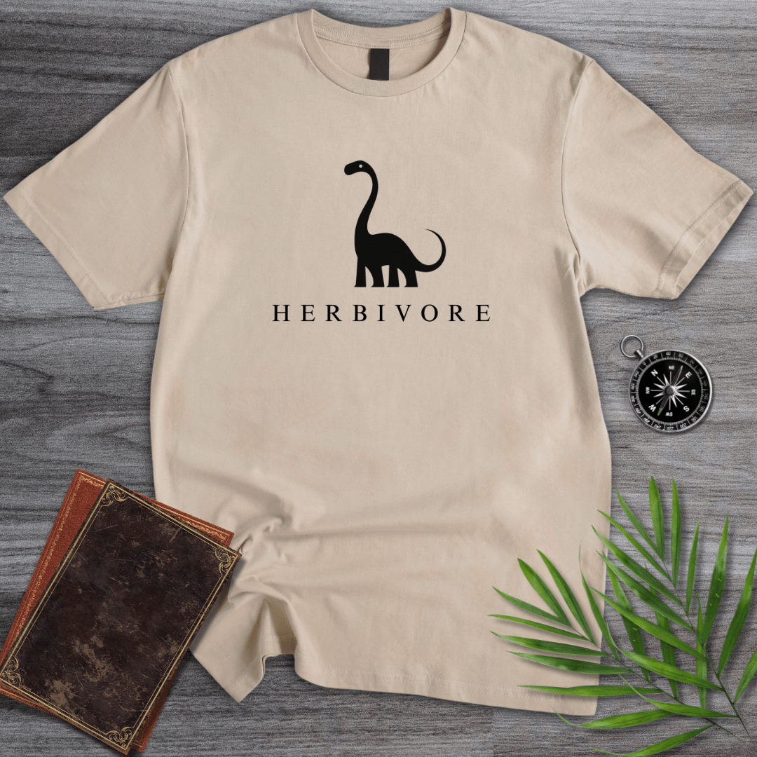 T-Shirt Sand / S Cute Dinosaur Herbivore T-Shirt