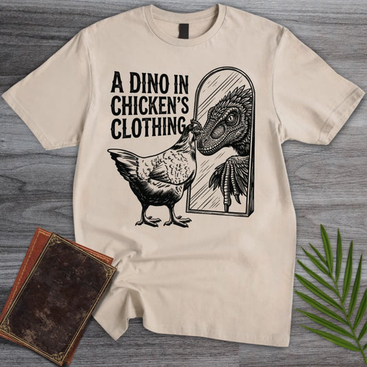 T-Shirt Sand / S Deinonychus in Chickens Clothing T-Shirt