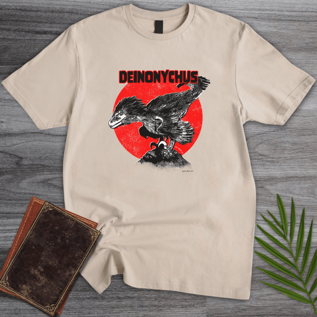 T-Shirt Sand / S Deinonychus Swift Raptor T-Shirt (palaeoden_art)