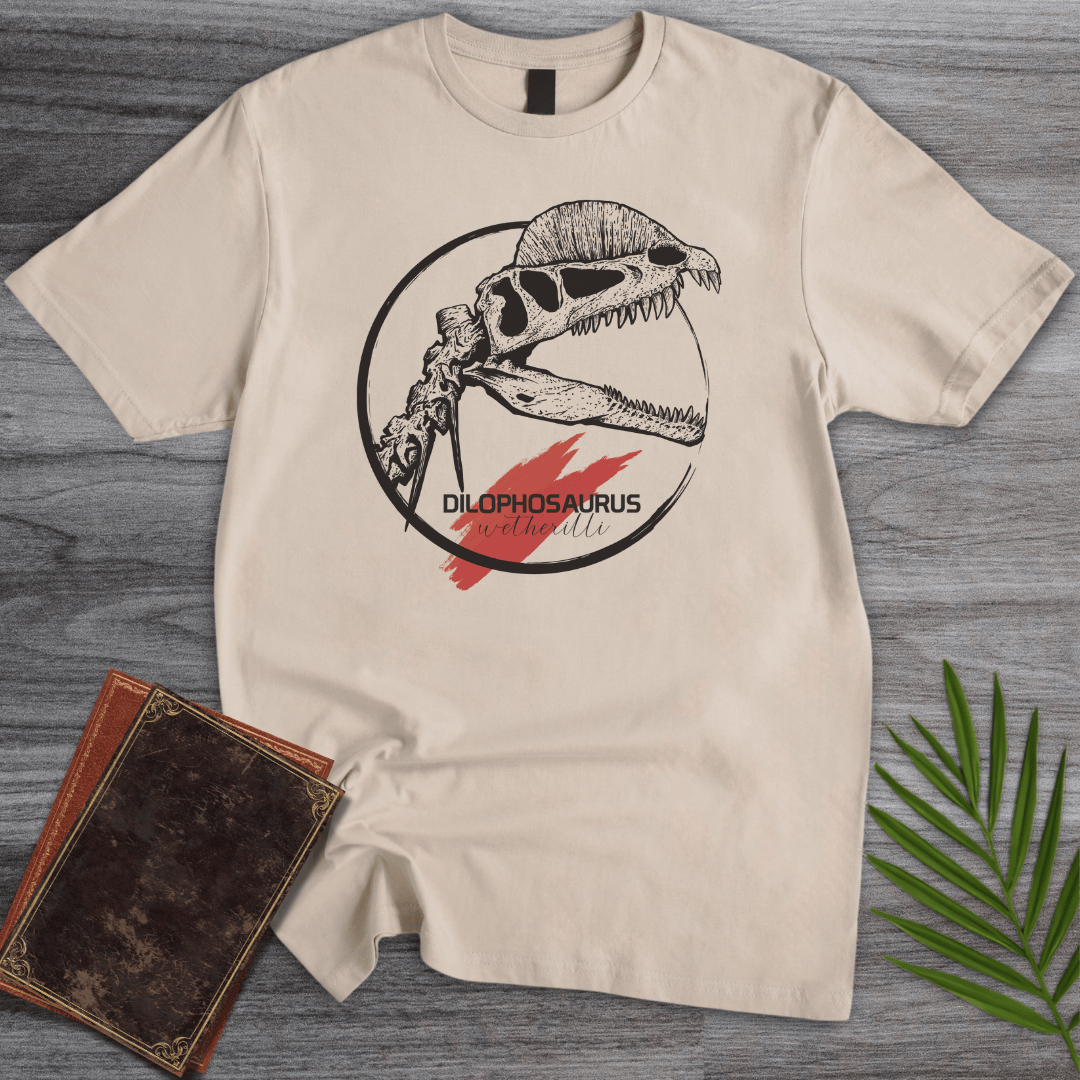 T-Shirt Sand / S Dilophosaurus Wetherilli Crest Display T-Shirt (farkas.art)